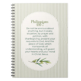 Caderno Espiral Presente de Encorajamento Cristão Filipenses 4:6–7