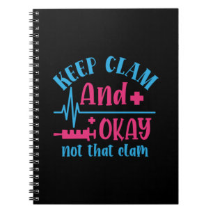 Caderno Espiral Presente de Enfermeira Fique Calmo E Ok, Não Aqu