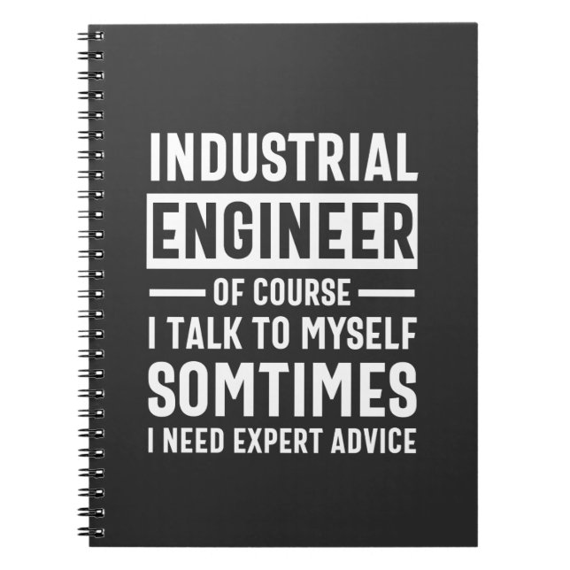 Caderno Espiral Presente de Engenheiro Industrial Engraçado (Frente)