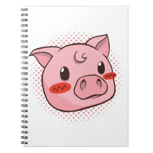 Caderno Espiral Presente de Fantasia de Porco Fofo para Amantes de