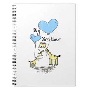 Caderno Espiral Presente de Girafas Fofas para Irmãos Mais Velhos