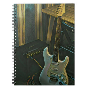 Caderno Espiral presente de guitarra de baixo acústico