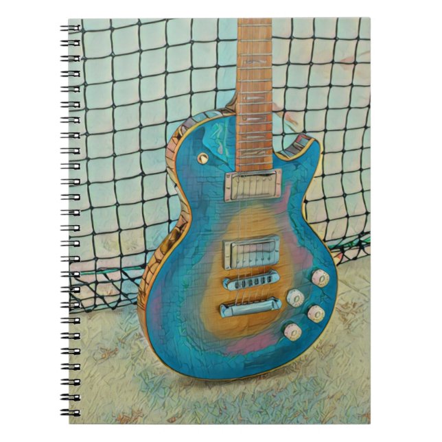 Caderno Espiral Presente de guitarrista acústico (Frente)