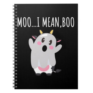 Caderno Espiral Presente de Halloween da Vaca Fantasma Moo Quero D