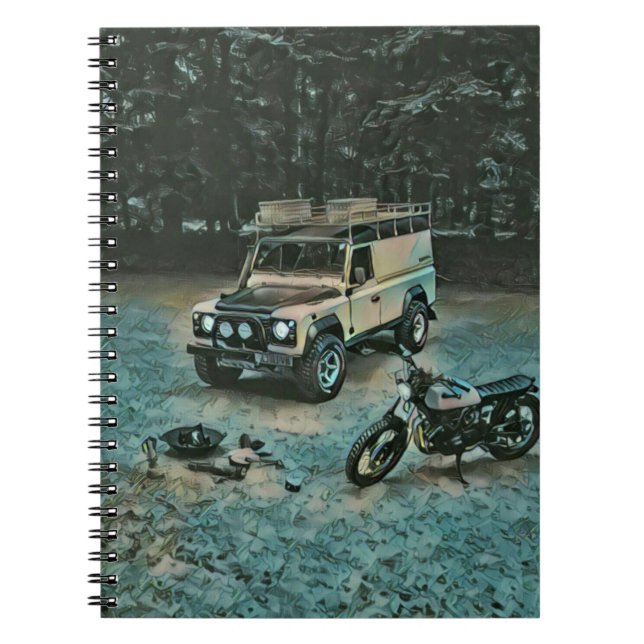 Caderno Espiral Presente de motocicleta retrorreflector (Frente)