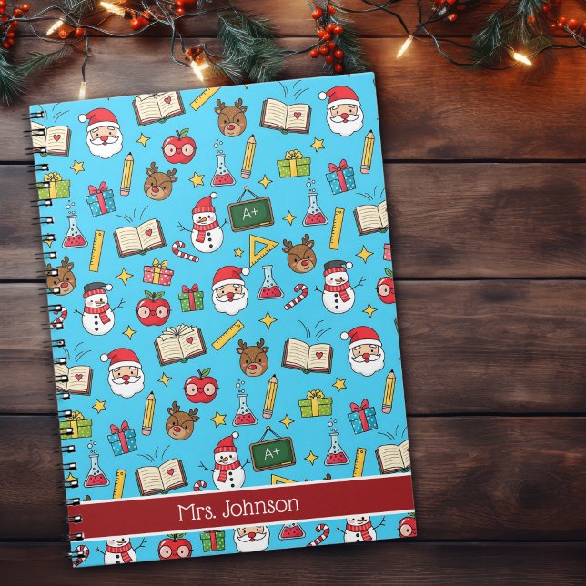 Caderno Espiral Presente De Natal Para Professora Personalizada (Criador carregado)