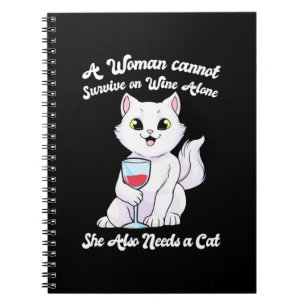 Caderno Espiral Presente de Natal Uma Mulher Sobrevive com Vinho