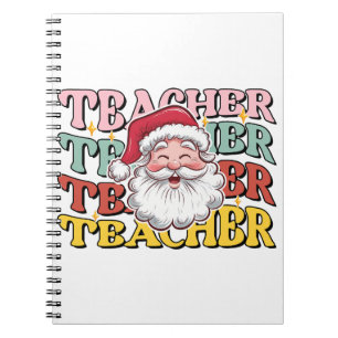 Caderno Espiral Presente de Professor   Papai Noel Professor