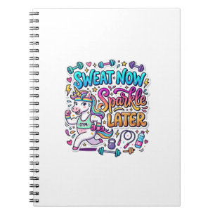 Caderno Espiral Presente de Suor de Unicórnio Agora Brilhe Depois 