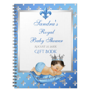 Caderno Espiral Presente de Travesseiro Azul Bebê e Prata para Prí