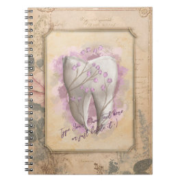 Caderno Espiral Presente dentário elegante Vintage