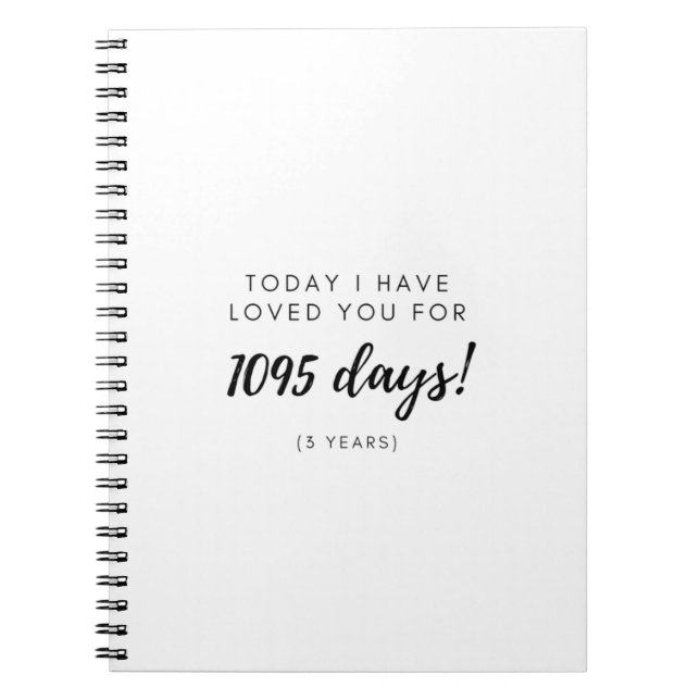 Caderno Espiral Presente do 3º aniversário para Namorado Namorada (Frente)