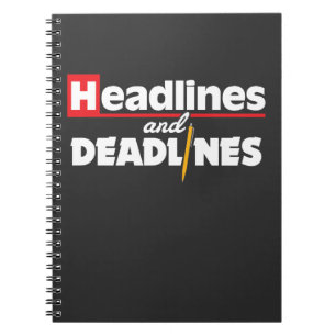Caderno Espiral Presente do journalista do jornalismo dos título