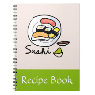 Caderno Espiral Presente do livro de receitas da comida japonesa d