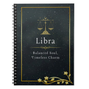 Caderno Espiral Presente do Zodíaco de Libra – Diário de Astronomi
