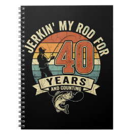 Caderno Espiral Presente engraçado de 40º aniversário de pesca