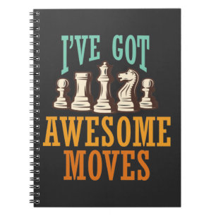 Caderno Espiral Presente engraçado do jogador de xadrez para o xa