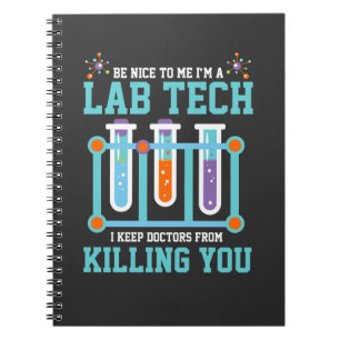 Caderno Espiral Presente engraçado do técnico de laboratório da