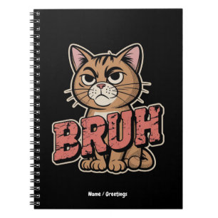 Caderno Espiral Presente engraçado para amantes de gatos com meme