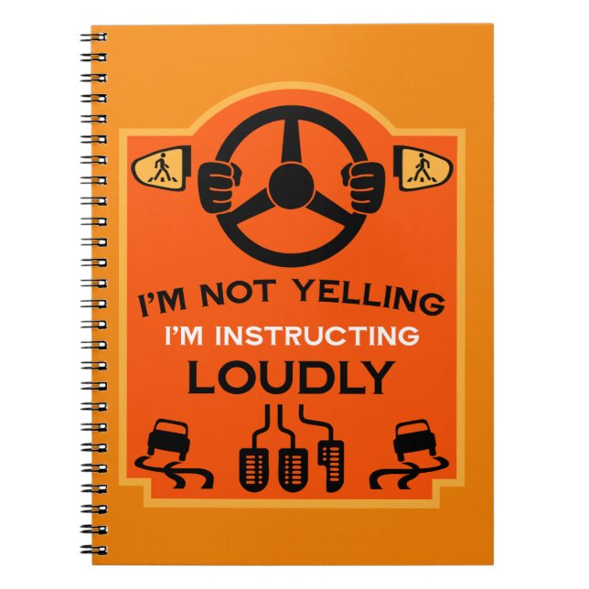 Caderno Espiral Presente Engraçado para Instrutor de Condução (Frente)