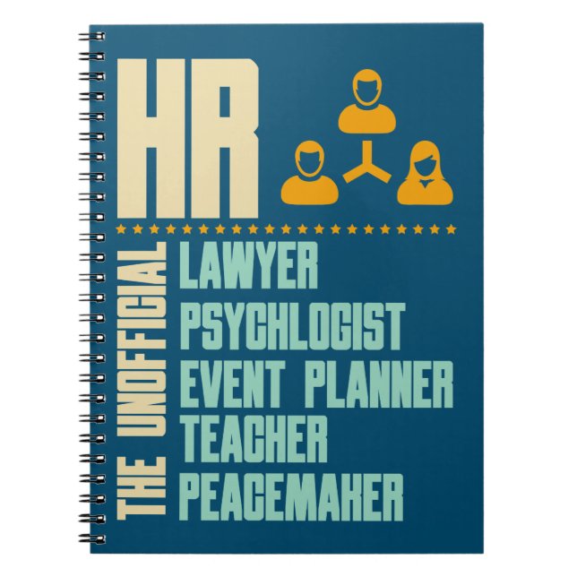 Caderno Espiral Presente Engraçado Para Pessoa HR | Gestor de RH I (Frente)
