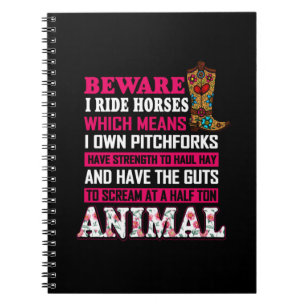 Caderno Espiral Presente Equestre Cuidado Com Cavalos De Corrida