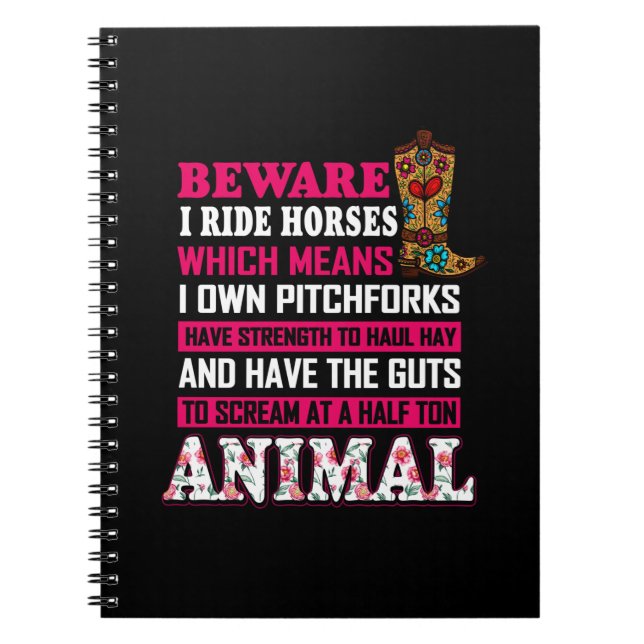 Caderno Espiral Presente Equestre | Cuidado Com Cavalos De Corrida (Frente)
