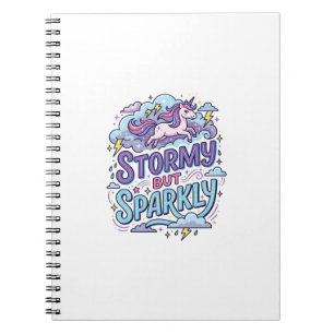 Caderno Espiral Presente Fofo Unicórnio Tempestuoso porém Brilhant