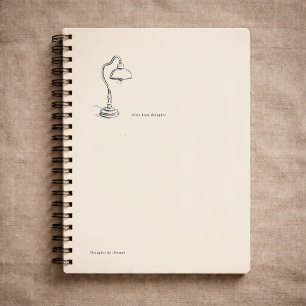 Caderno Espiral Presente Introvertido Minimalista Arte de Linha Si