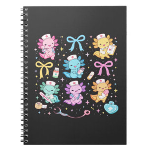 Caderno Espiral Presente Kawaii Fofo Enfermeira Axolote para Enfer