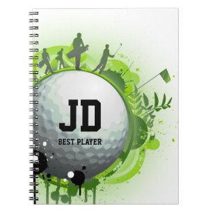Caderno Espiral Presente legal do esporte do jogador do golfe o