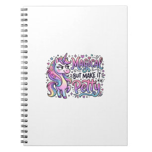 Caderno Espiral Presente Mágico de Unicórnio mas Faça com Tipograf