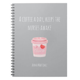 Caderno Espiral Presente Minimalista Estudo Estudante de Enfermage