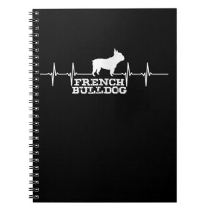 Caderno Espiral Presente no cão   Coração para Bulldog Francês
