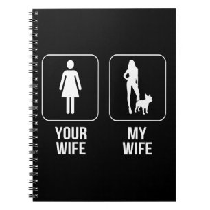 Caderno Espiral Presente no cão Sua Esposa - Minha Esposa Buldog