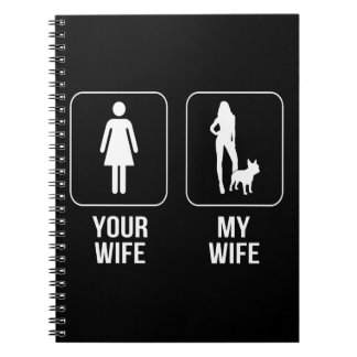 Caderno Espiral Presente no cão | Sua Esposa - Minha Esposa Buldog