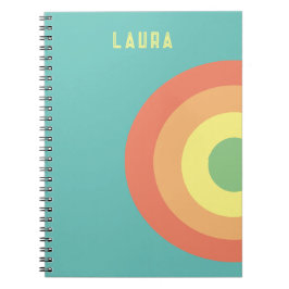Caderno Espiral presente Notebook espiralado azul-arco-íris, verme