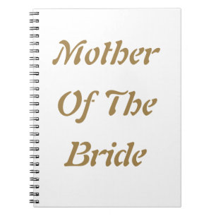 Caderno Espiral Presente para a Mãe da Noiva em Ouro e Branco