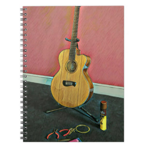 Caderno Espiral Presente para guitarrista músico