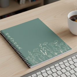 Caderno Espiral Presente Personalizado Boho Wildflower para Ela