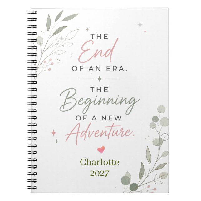 Caderno Espiral Presente Personalizado de Aposentadoria Inspirador (Frente)