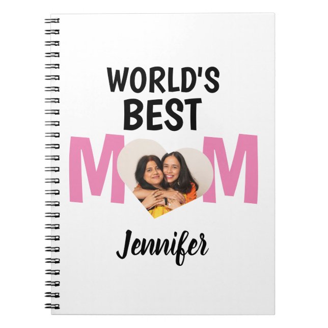 Caderno Espiral Presente personalizado de Dia de as mães, o melhor (Frente)