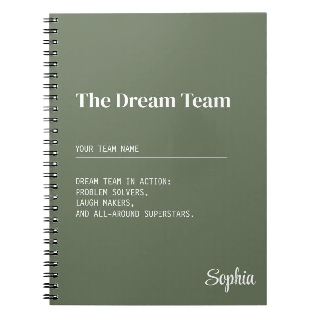 Caderno Espiral Presente Personalizado de Equipe dos Sonhos para C (Frente)