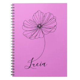 Caderno Espiral Presente Personalizado de Flor de Nascimento do Co