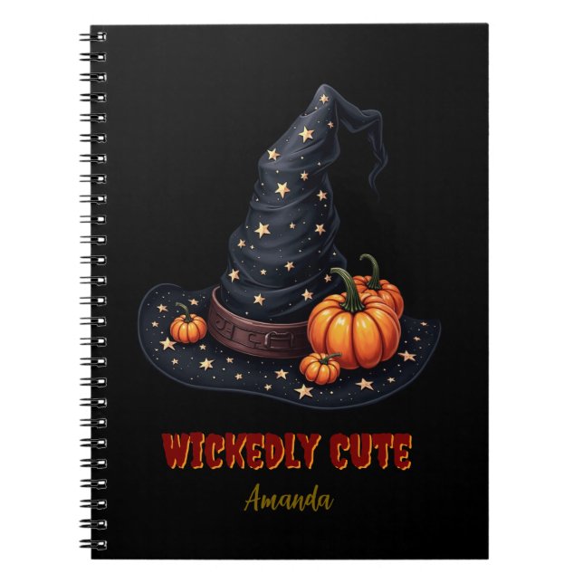 Caderno Espiral Presente Personalizado de Halloween Malignamente F (Frente)