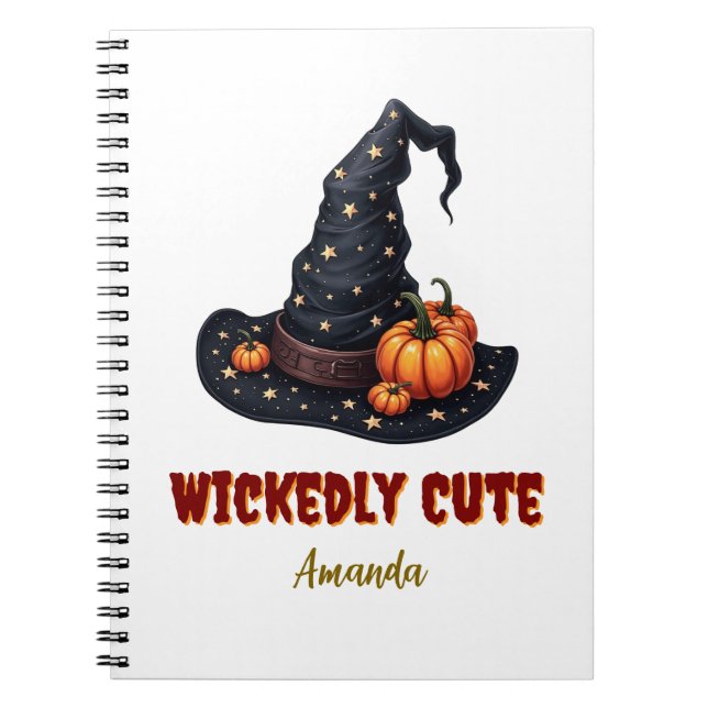 Caderno Espiral Presente Personalizado de Halloween Malignamente F (Frente)