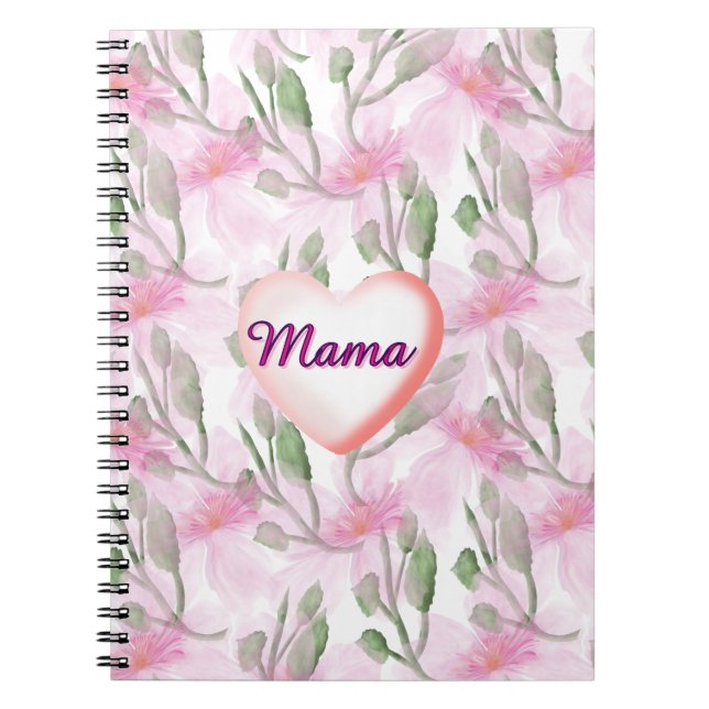 Caderno Espiral Presente personalizado e customizado de flores em  (Frente)