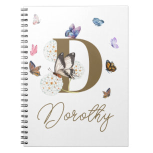 Caderno Espiral Presente Personalizado Floral Colorido da Borbolet