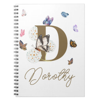 Caderno Espiral Presente Personalizado Floral Colorido da Borbolet