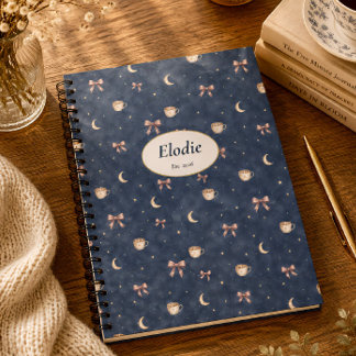 Caderno Espiral Presente Personalizado Luar Celestial Cottagecore